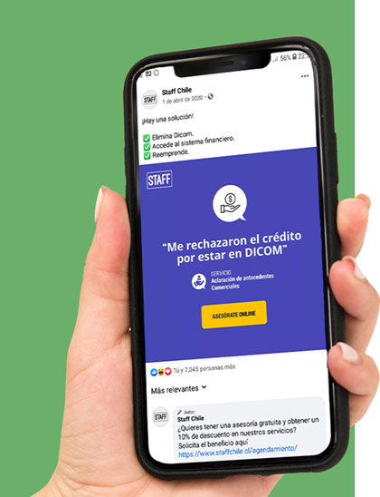 smartphone with digital marketing campaign for Staff Laywers