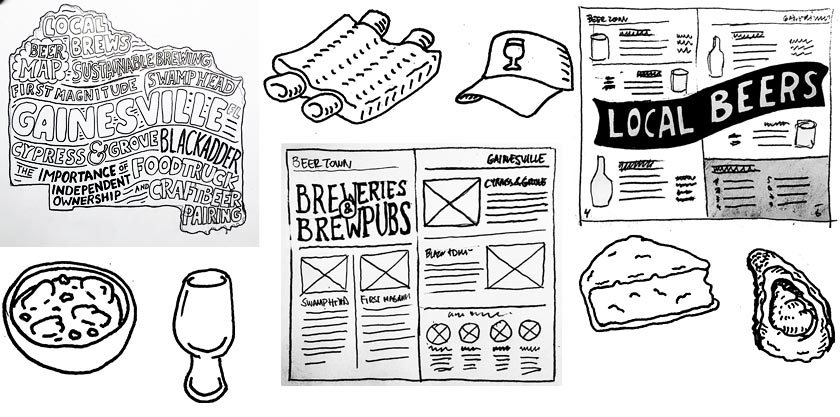 Beer Town Magazine Newsletter sketches