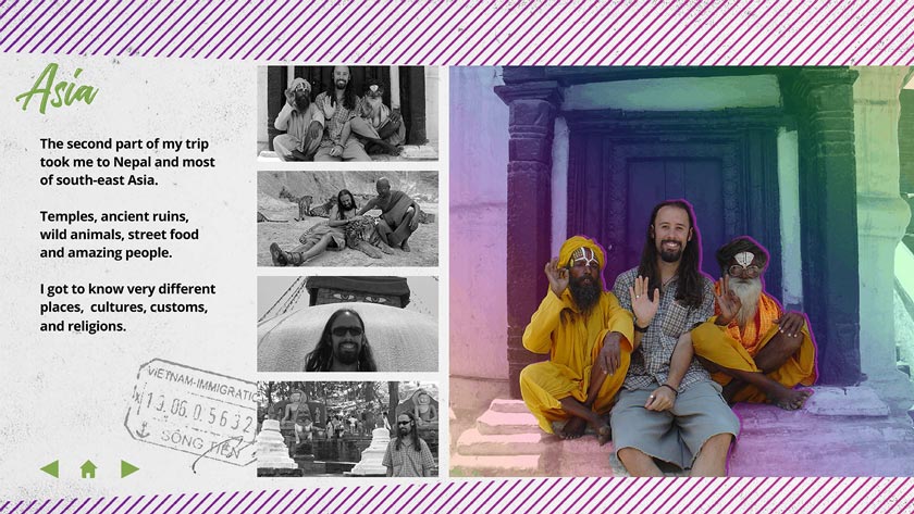 Layout design of digital publication about travel and backpacking